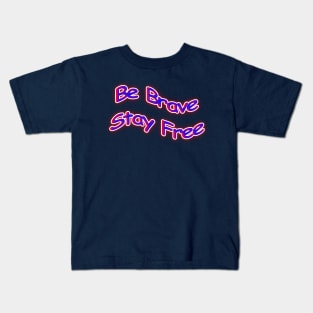 Be Brave Stay Free Neon Retro U.S.A Kids T-Shirt